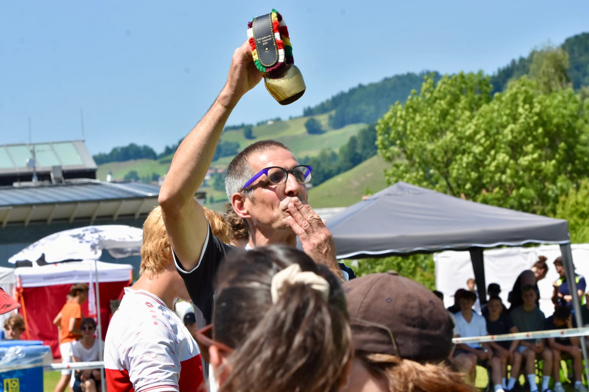 Young people playing inclusive football together